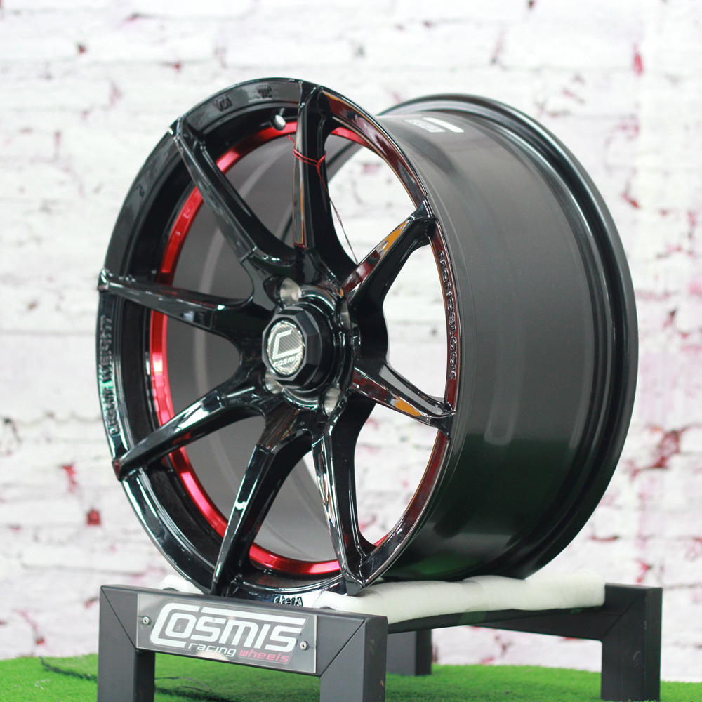 ล้อแม็กขอบ15 Cosmis VR-1 สีดำท้องแดง สำหรับรถเก๋ง (ราคาต่อวง) / 15x7.0 4H100 ET32