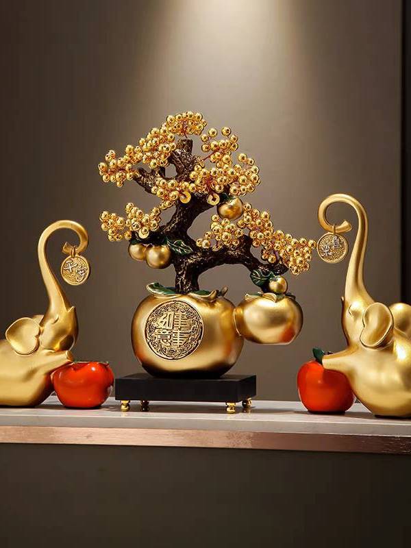 CT204B139 HAOYUN ต้นไม้เงินดูดทรัพย์ Gift ของขวัญ ขึ้นบ้านใหม่ เปิดร้าน Gold fruit money tree ornaments