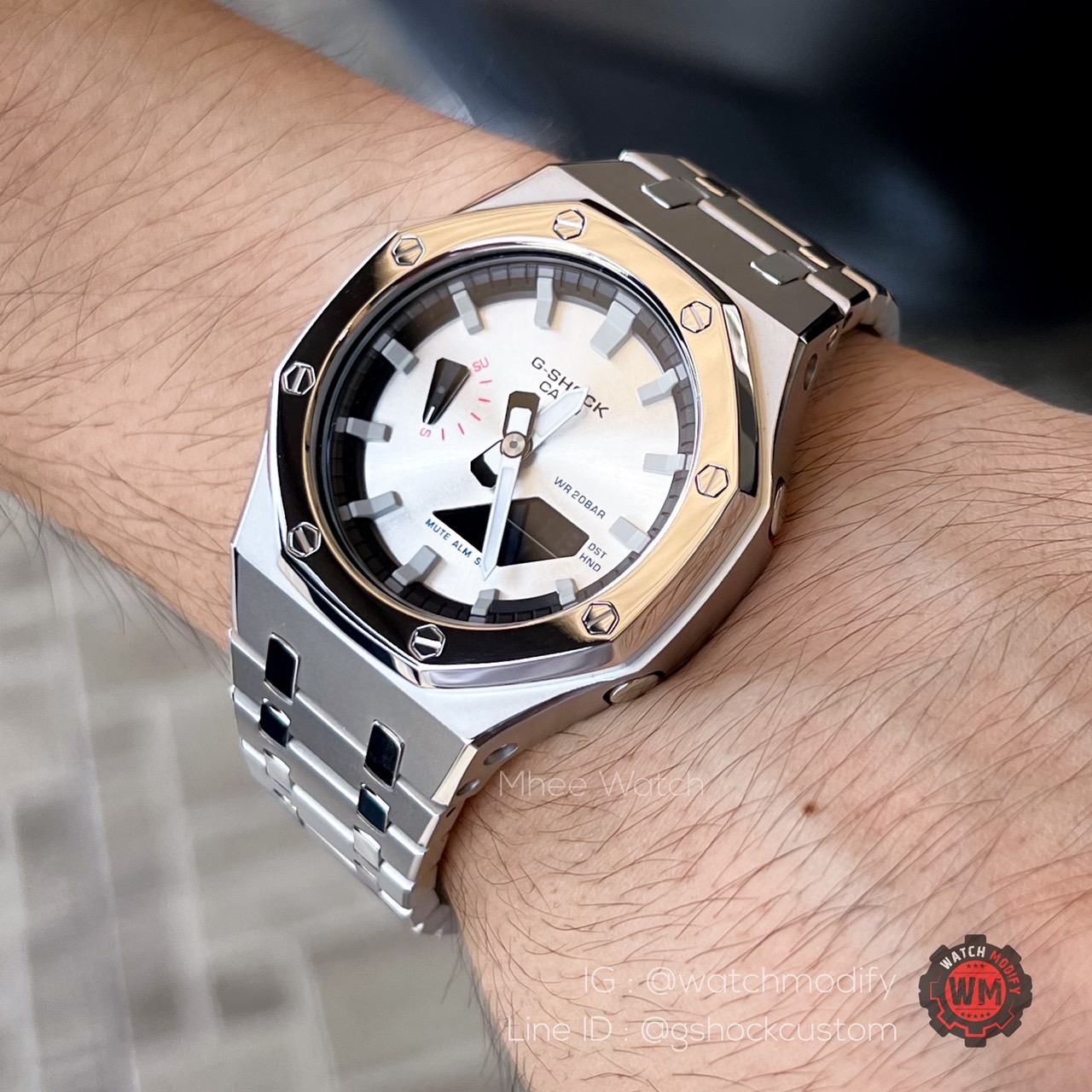 G-Shock Customized AP Style with Silver Sandblasting Twotone Case Silver Dial