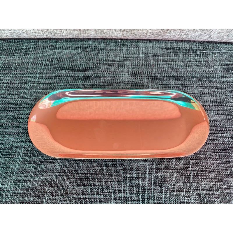 TS061D038 HOMMY ถาดสแตนเลส ถาดใส่อาหาร ถาดวางของ ถาดทองยาว ถาดทองยาวทอง ถาดทอง