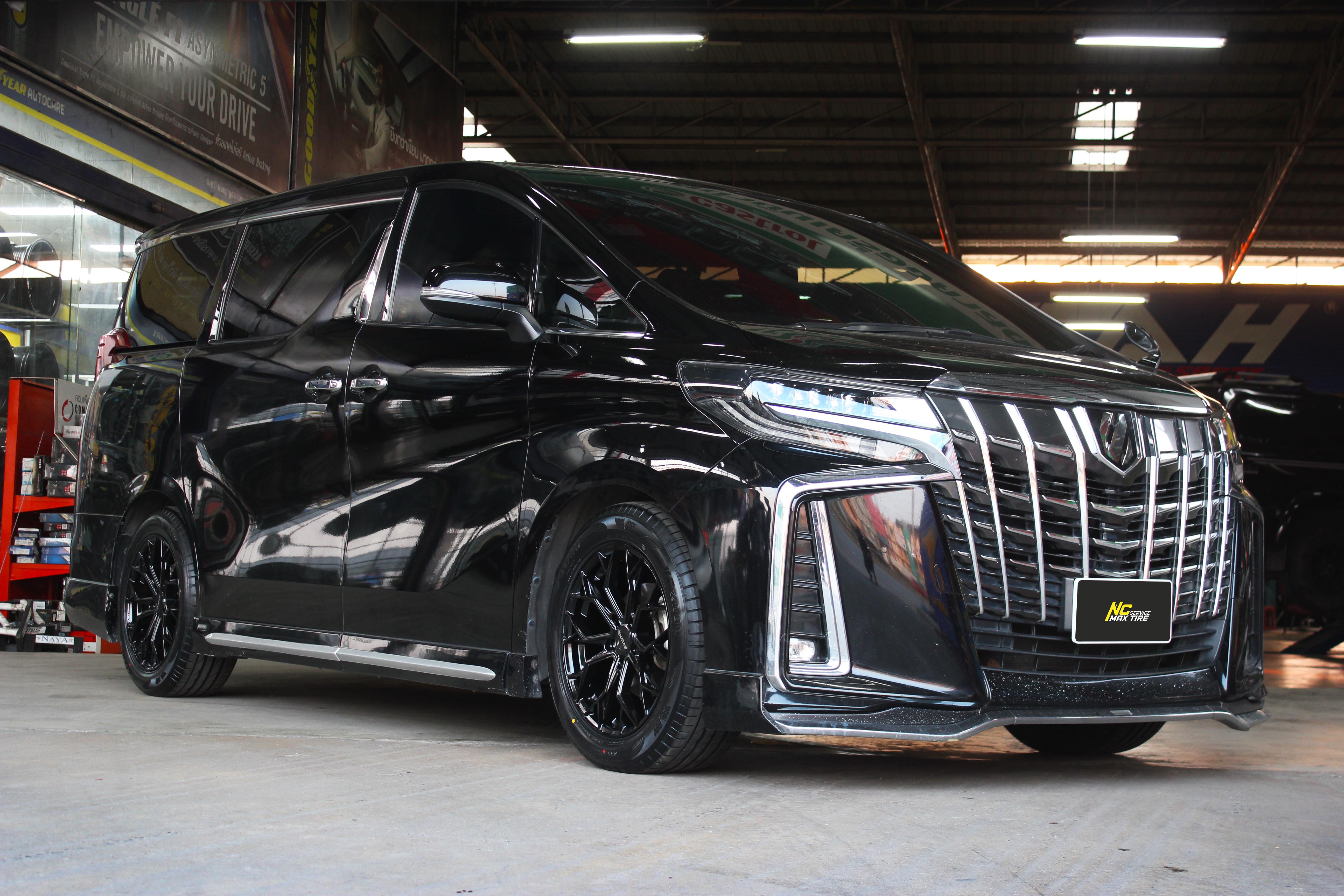 Toyota Alphard / รถตู้ / ล้อแม็กสวยๆ / ล้อแม็กขอบ18 / NAYA / Alpha-3 / 18x8.0 5H113 ET38 / ล้อแม็กสีดำเงาทั้งวง / NC