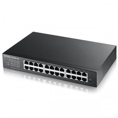 Zyxel GS1900-24E 24-port GbE Smart Managed Desktop Switch + Free 19" Rack-Mount 24 Ports 10/100/1000BASE-T
