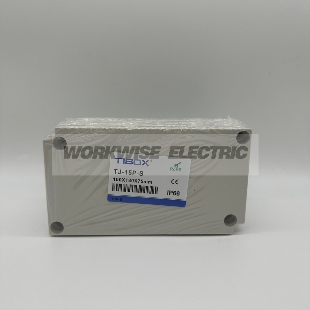 "TIBOX" TJ-15P-S กล่องพลาสติก พร้อมเทอร์มินอลบล็อก (Plastic Terminal Block Box IP66) 15Pole 10A Size : 180x100x75 mm.