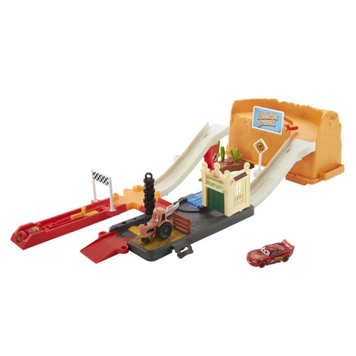 รางรถแข่งดิสนีย์คาร์ Disney And Pixar Cars Toys, Track Set And Storage, Race And Go Playset