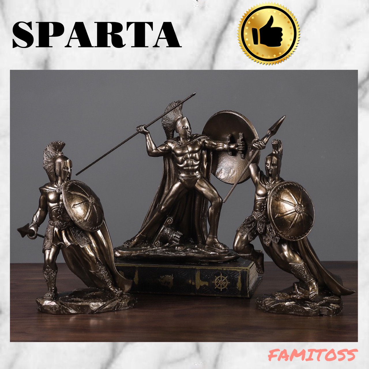 FAMITOSS ของแต่งบ้าน SPARTACUS SPARTAN MODEL นักขี่ม้า ขี่ม้า ของแต่งห้อง ของแต่งร้าน ของขวัญ