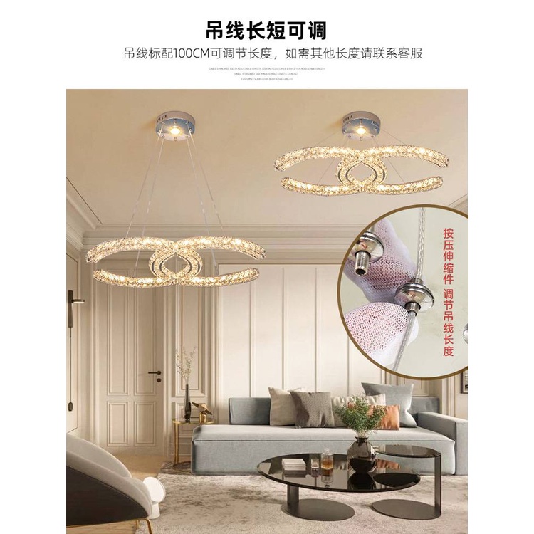 CT127A055 SOTMIA โคมไฟเพดานแบบห้อย โคมไฟคริสตัล ตัวC โคมไฟ แชนเดอเรีย โคมไฟโมเดิร์น โคมไฟโต๊ะอาหาร โคมไฟห้องนั่งเล่น