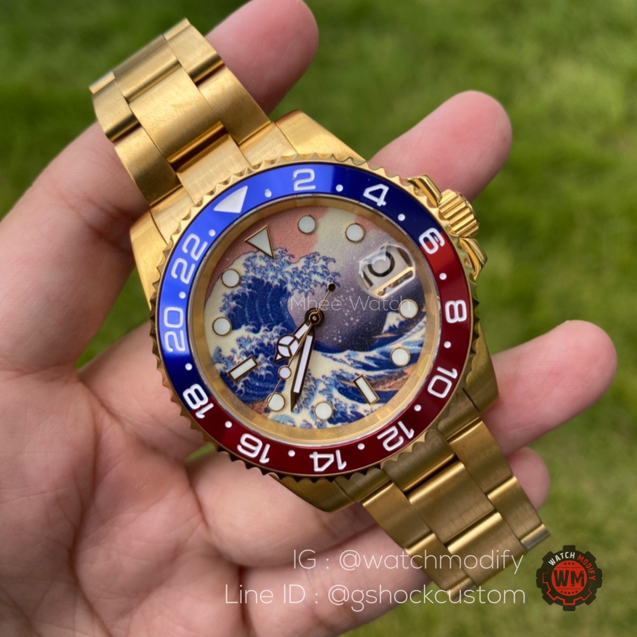 Seiko Modify Pepsi Gold หน้า Japan Wave