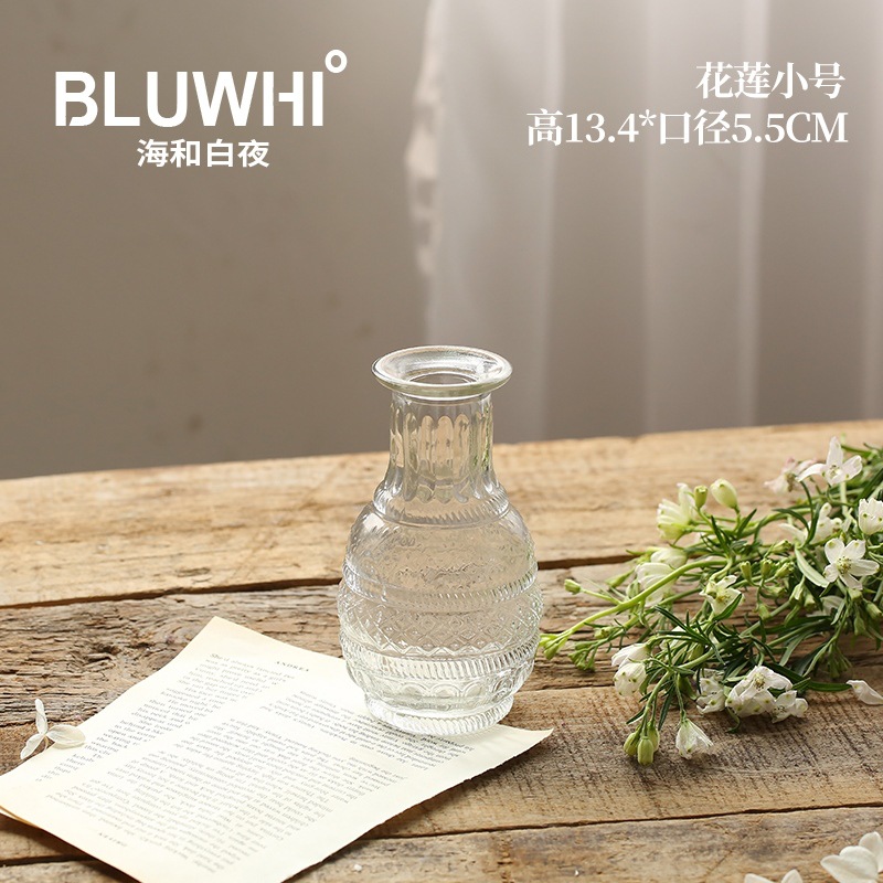 ขวดปากแคบ ขวดแก้ว แจกันใส แจกันทรงขวด แจกันขวดแก้ว ST504E821