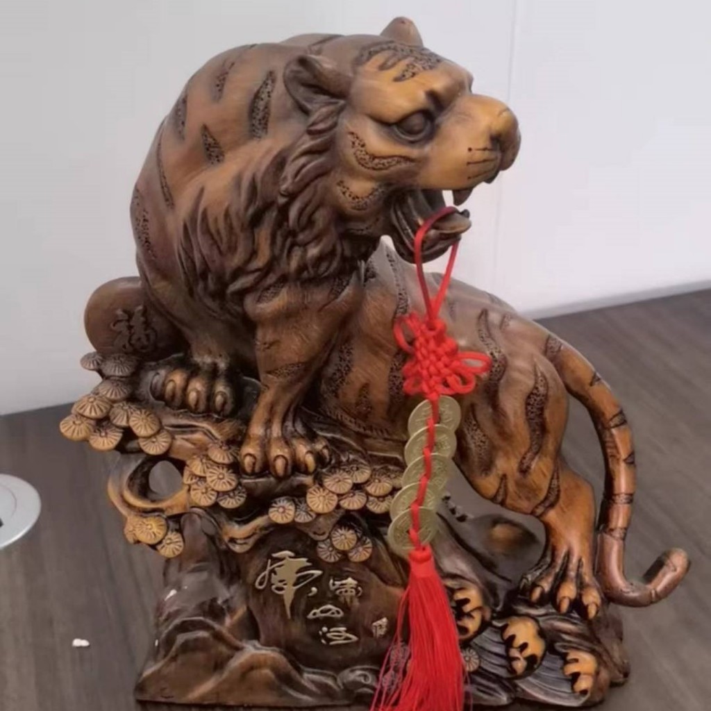 CT227B171 HAOYUN โมเดลเสือ เสือคำรามภูเขาและแม่น้ำโชคดี มงคล ของขวัญเลื่อนตำแหน่ง ของขวัญขึ้นบ้านใหม่ ขนเงินขนทอง รับทรั