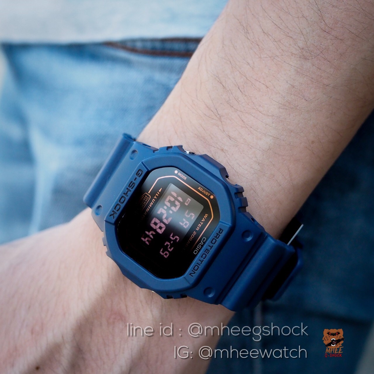 Dw-5600 Navy Blue Rose Gold