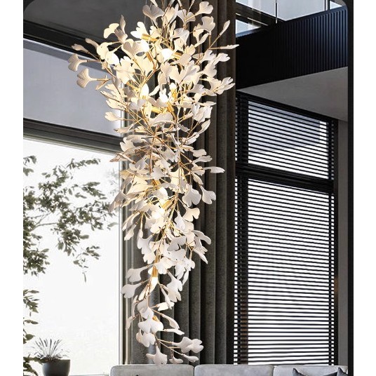 CT200A183 SOTMIA โคมไฟใบแปะก๊วย โคมไฟระย้าโถงบรรได Chandelier แชนเดอเรียยาว