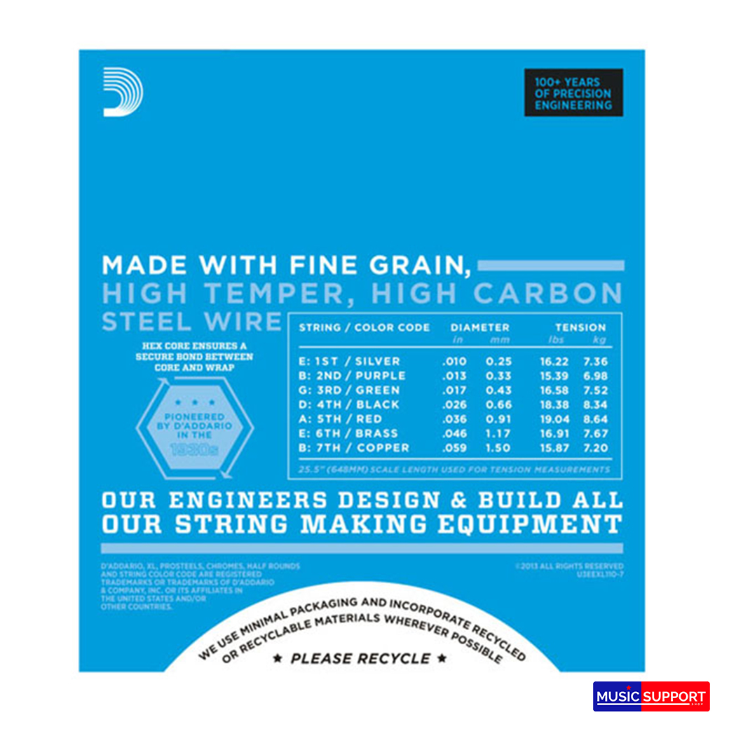 D'Addario EXL110-7 10-59 สายกีตาร์ไฟฟ้า 7 สาย