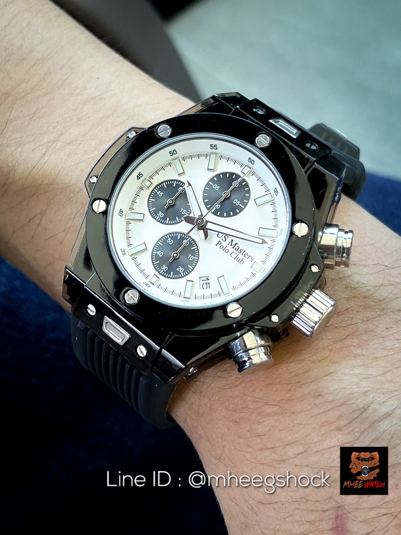 US Master Polo Club นาฬิกาข้อมือ MAN WATCHES USM-DI01-IPWE PLATING BLACK / WHITE