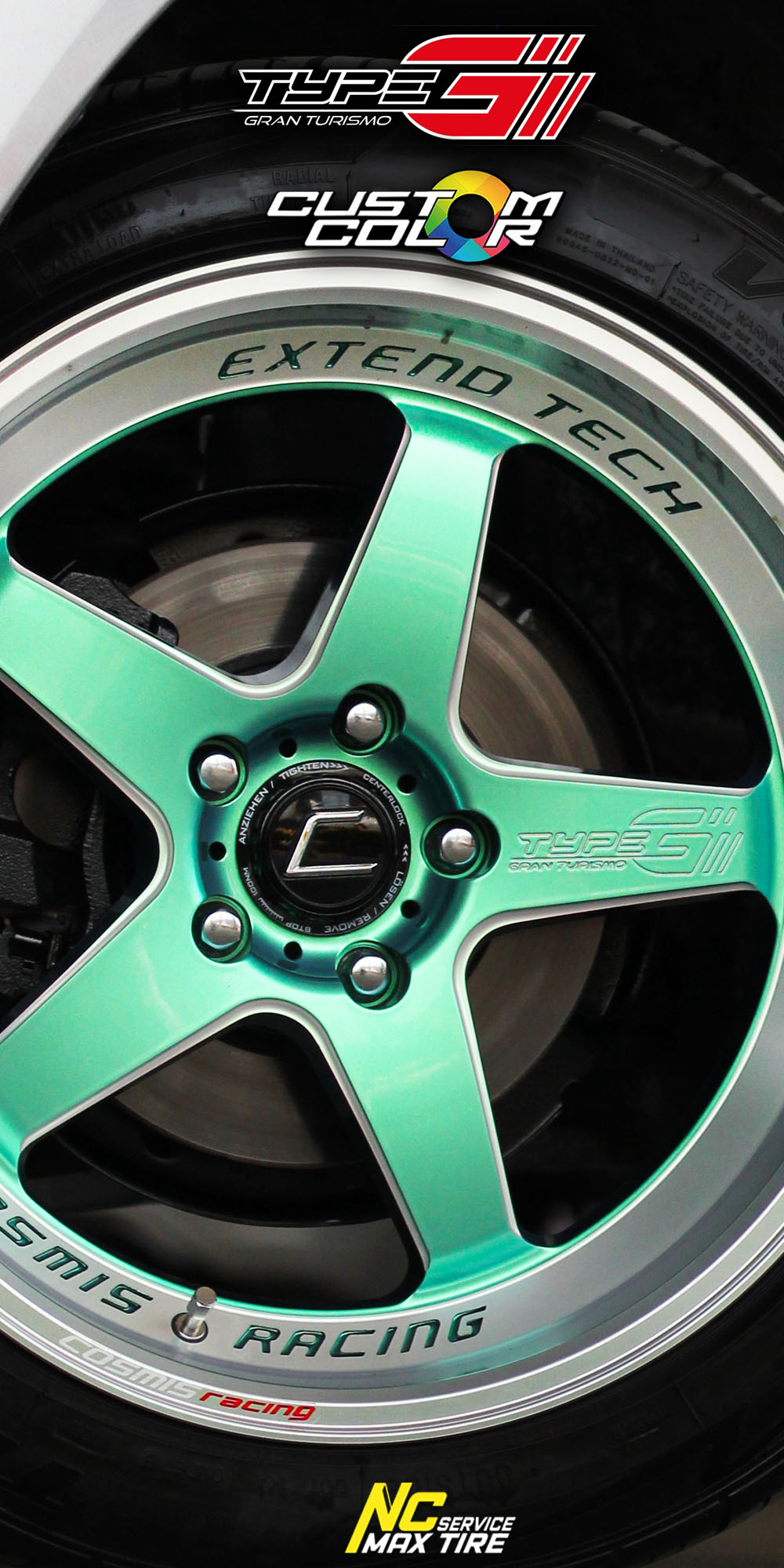 Toyota Revo / Z-Edition / ล้อแม็กขอบ18 / Cosmis / Type-G GrandTurismo / 18x9.5/10.5 6H139.7 ET12/8 / ล้อแม็กสีเขียว+ขอบเงา+CNCข้างก้าน+ตัวหนังสือ / ล้อแม็กสีพิเศษ / Custom Color / ล้อแม็กสวยๆ / NC