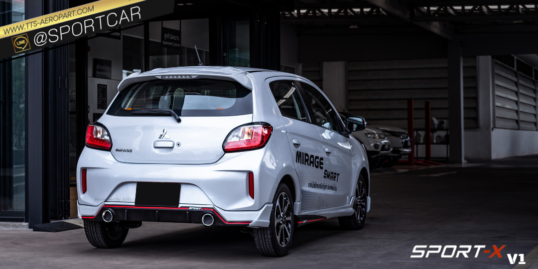 ชุดแต่ง Mirage 2024 2023 2022 2021 2020 ทรง Sport-X V1 - มิตซูบิชิ มิราจ ใหม่ mirage แต่งสวย สเกิร์ต รอบคัน Mirage ราคาเบาๆ