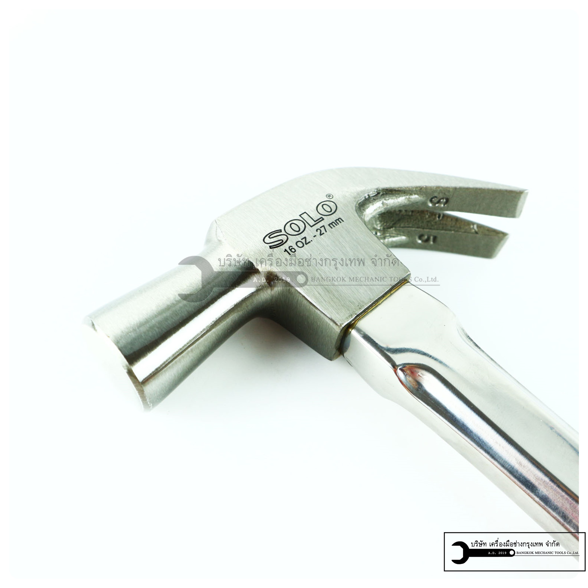 ค้อนช่างไม้ ด้ามสแตนเลส 16 OZ. 27mm. ยี่ห้อโซโลSOLO NO.329