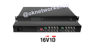 VCC-1610SR 16V1D 19" Rack Video RECEIVER 16 CH w/Data Singlemode BNC/RS485 - 1 x FC(SM) Analog CCTV FO Converter 20 Km.