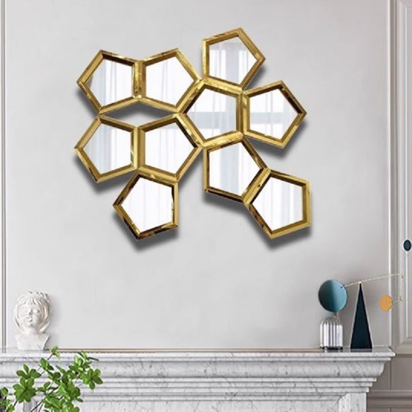 CT218G019 SOSHOKU กระจกรังผึ้ง กระจก Mirror ตกแต่งผนัง ตกแต่งบ้าน ร้านอาหาร Wall decoration เสริมฮวงจุ้ย