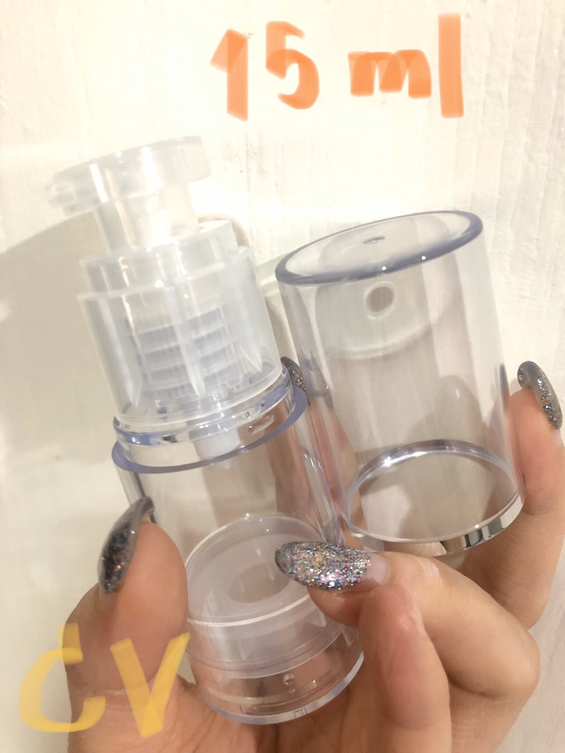 ขายส่ง ปลีก บรรจุภัณฑ์ ขวดสูญญากาศใส พาสติก บรรจุเซรั่ม โลชั่น ขนาด 5ml,10ml,15ml,30ml,50ml,100ml