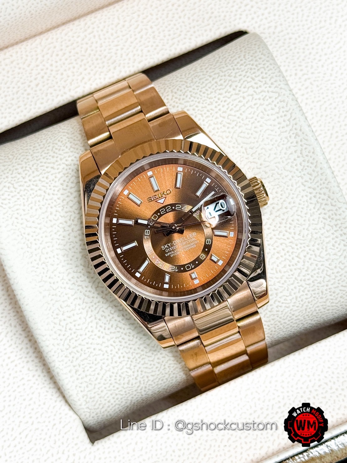 Seikomod Sky Dweller Chocolate Full Rosegold