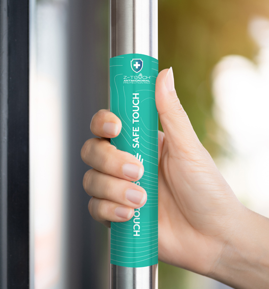 Z-TOUCH แผ่นฆ่าเชื้อ สำหรับติดประตูแบบดึง Pull Door Handle Pad