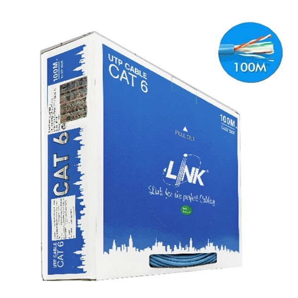 US-9106BLSZH-1 สีฟ้า CAT 6 UTP (250 MHz) w/Cross Filler, 23 AWG, LSZH Blue Color 100 M./Pull Box