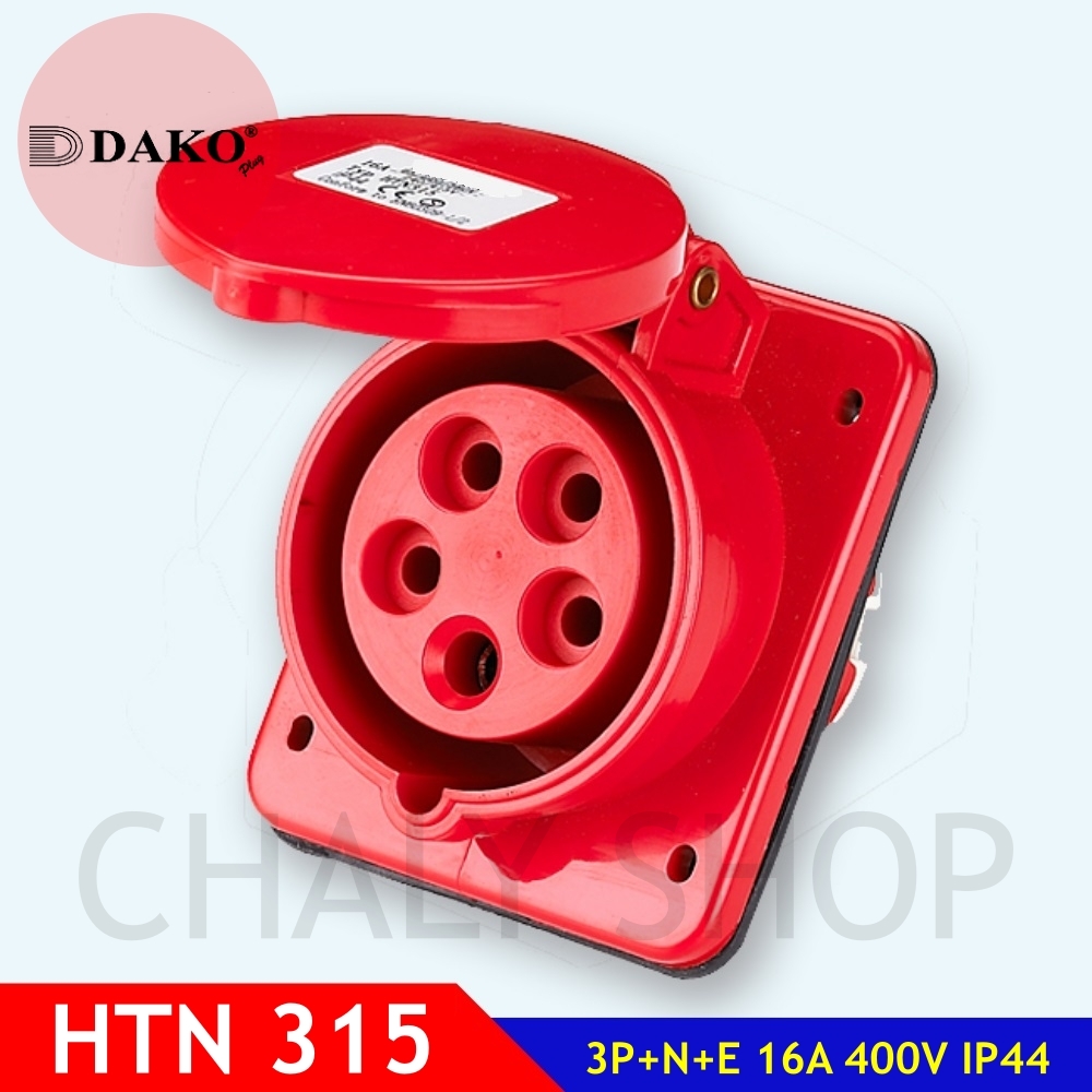 "DAKO PLUG" HT315 ปลั๊กตัวเมียฝังเฉียง 3P+N+E 16A 400V IP44