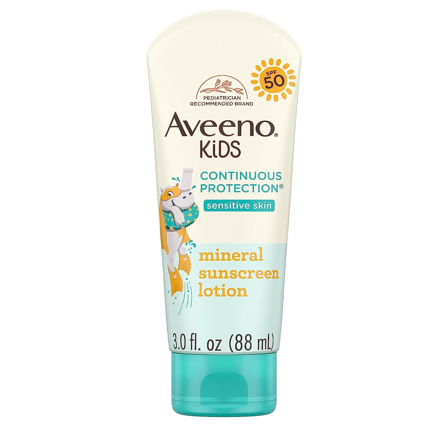 Aveeno Kids Continuous Protection Mineral Sunscreen Lotion for Sensitive Skin SPF 50 โลชั่นกันแดดสำหรับผิวแพ้ง่าย