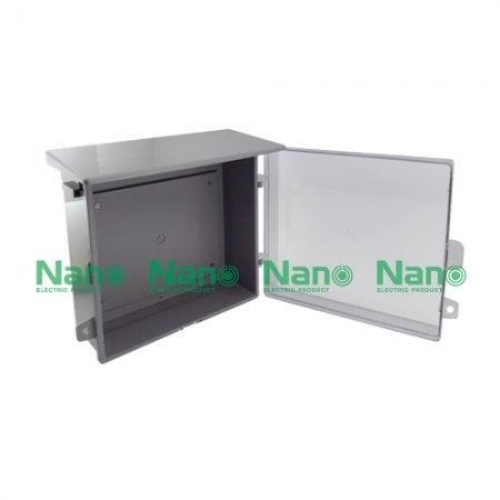 NANO Electric® NANO-102CG ตู้กันน้ำพลาสติก มีหลังคา ฝาใส ขนาด 11.50x13x6 นิ้ว (290 x 328 x 160 mm) สีเทา
