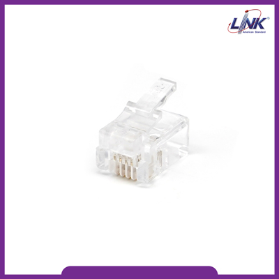 UL-3011 RJ11 Telephone PLUG (ตัวผู้โทรศัพท์ 4 ขา) บรรจุ 10 ตัว/ ถุง