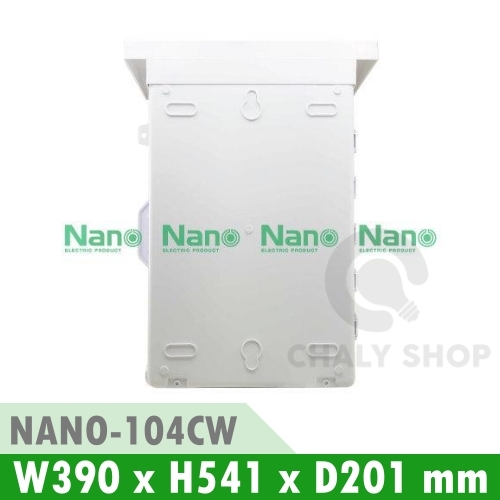 NANO Electric® NANO-104CW ตู้กันน้ำพลาสติก มีหลังคา ฝาใส ขนาด 15x21x8 นิ้ว (390 x 541 x 201 mm) สีขาว