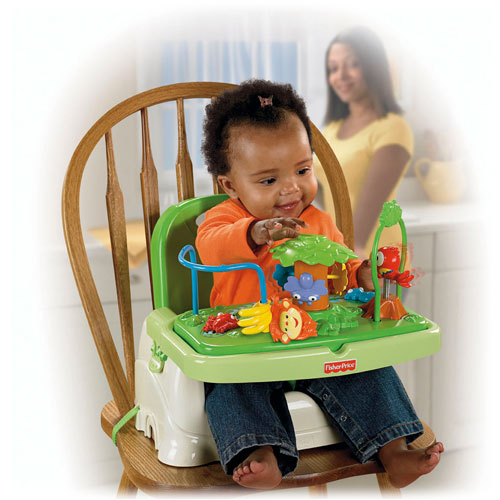 Fisher Price Rainforest Healthy Care Booster Seat เก้าอี้ทานข้าวเด็ก พกพาได้ พร้อมของเล่น