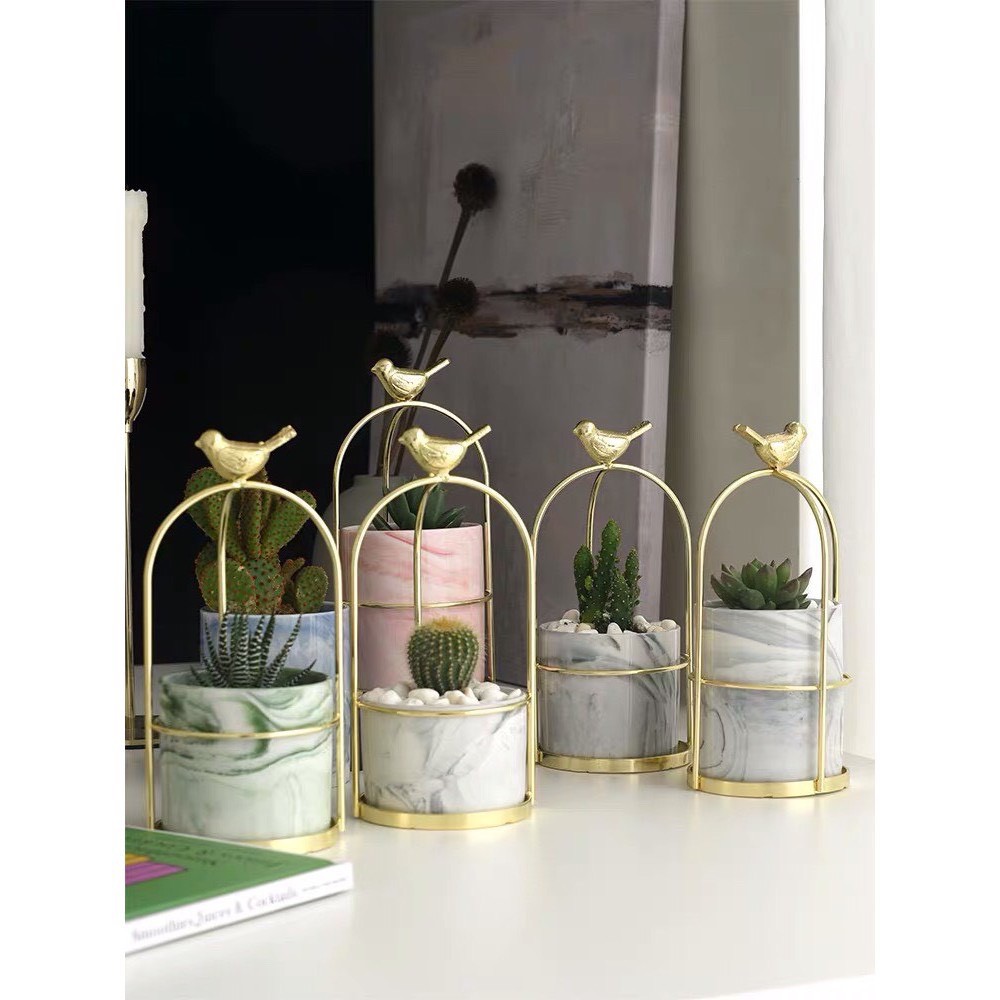 TS061D028 DECHOME กระถางเซรามิก กระถางแขวน กระปุกเซรามิค กระปุกเซรามิคราวนก กระถางต้นไม้