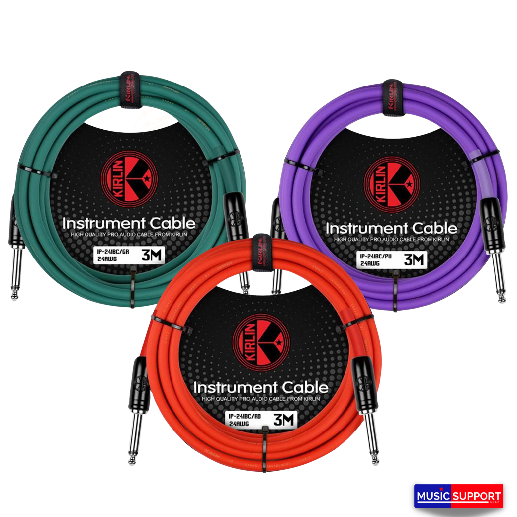 สายแจ๊ค Kirlin IP-241BC ยาว 3 เมตร มี 3 สี เขียว, แดง, ม่วง