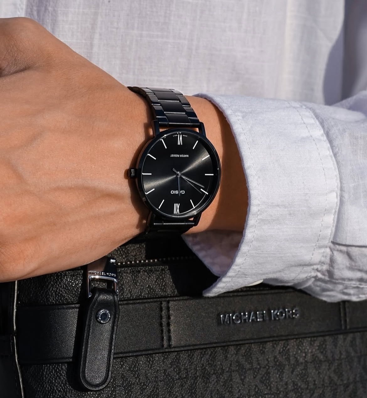 Casio PVD Black Steel Round Dial with Roman Numbers