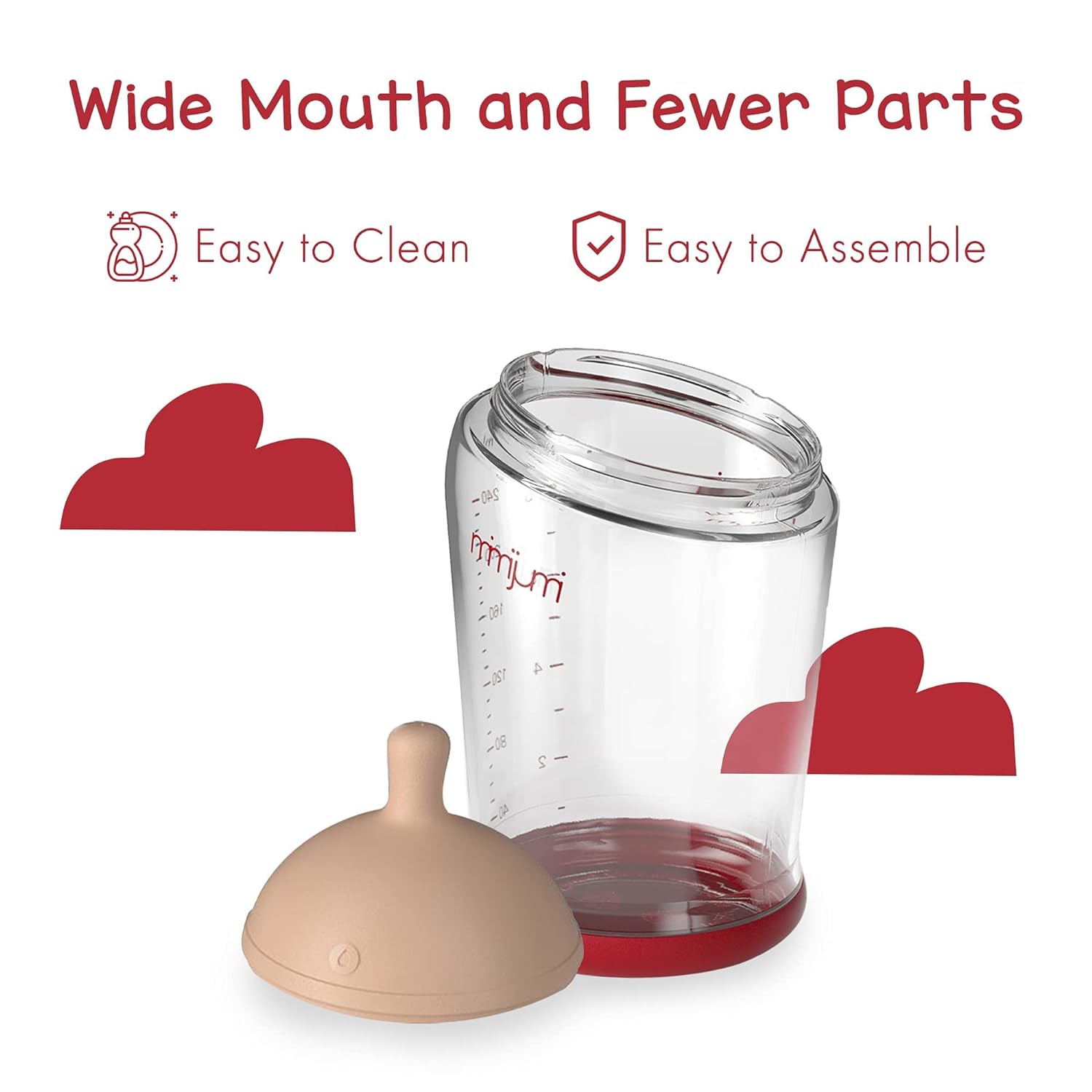 สินค้าพรีออเดอร์ ขวดนมเด็ก mimijumi Baby Bottle ขวดนมดีไซน์เสมือนเต้านมแม่