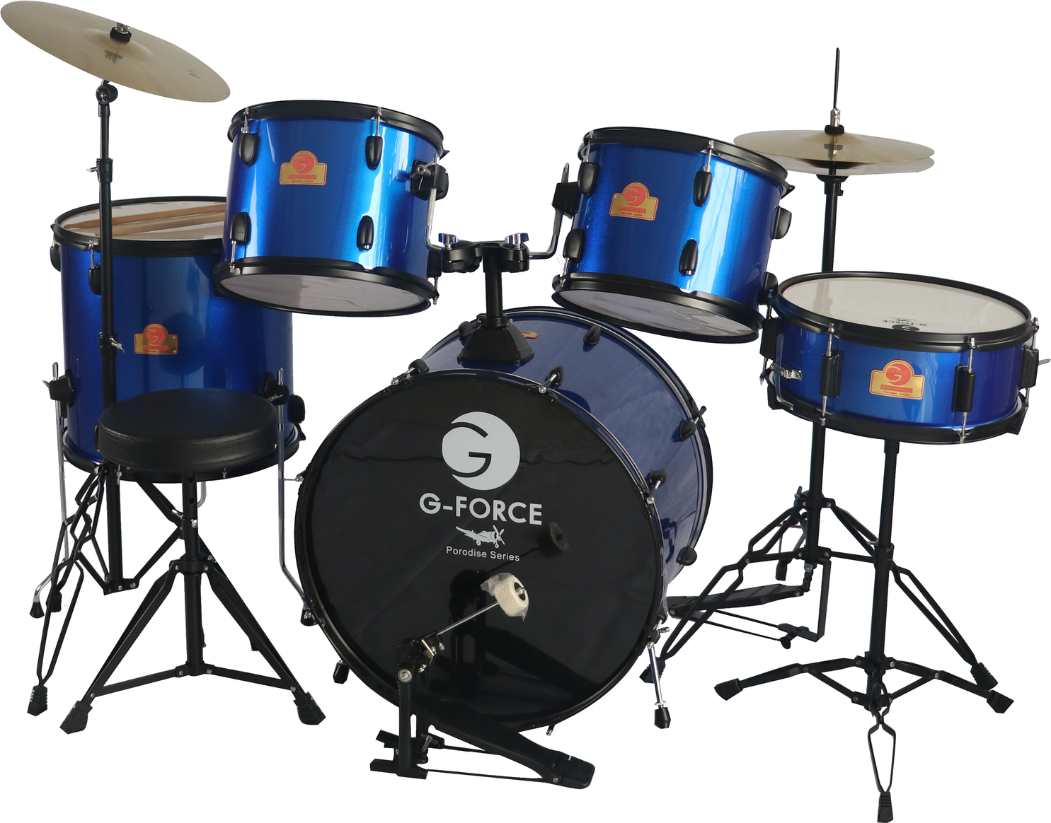 G-Force กลองชุด ขอบดำ PC-2B น้ำเงิน P5 (12,13) GGF-3PC2B(BL)
