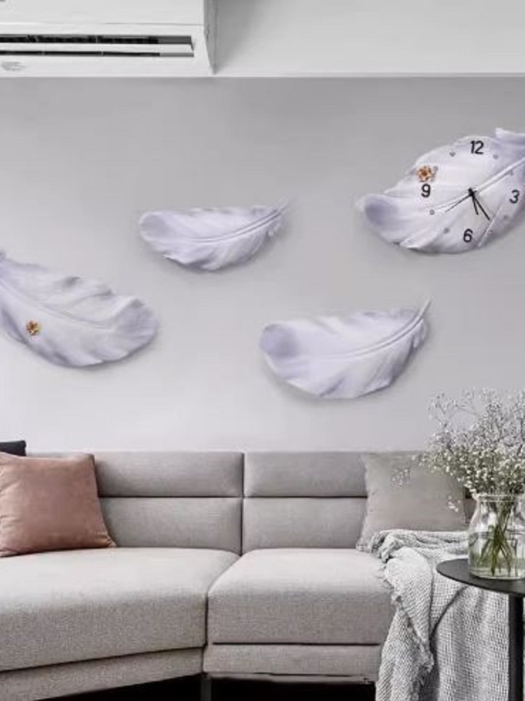 CT222C057 INTERY นาฬิกาดอกไม้ ใบไม้ Wall Clock Art นาฬิกาติดผนัง ไฟติดผนัง