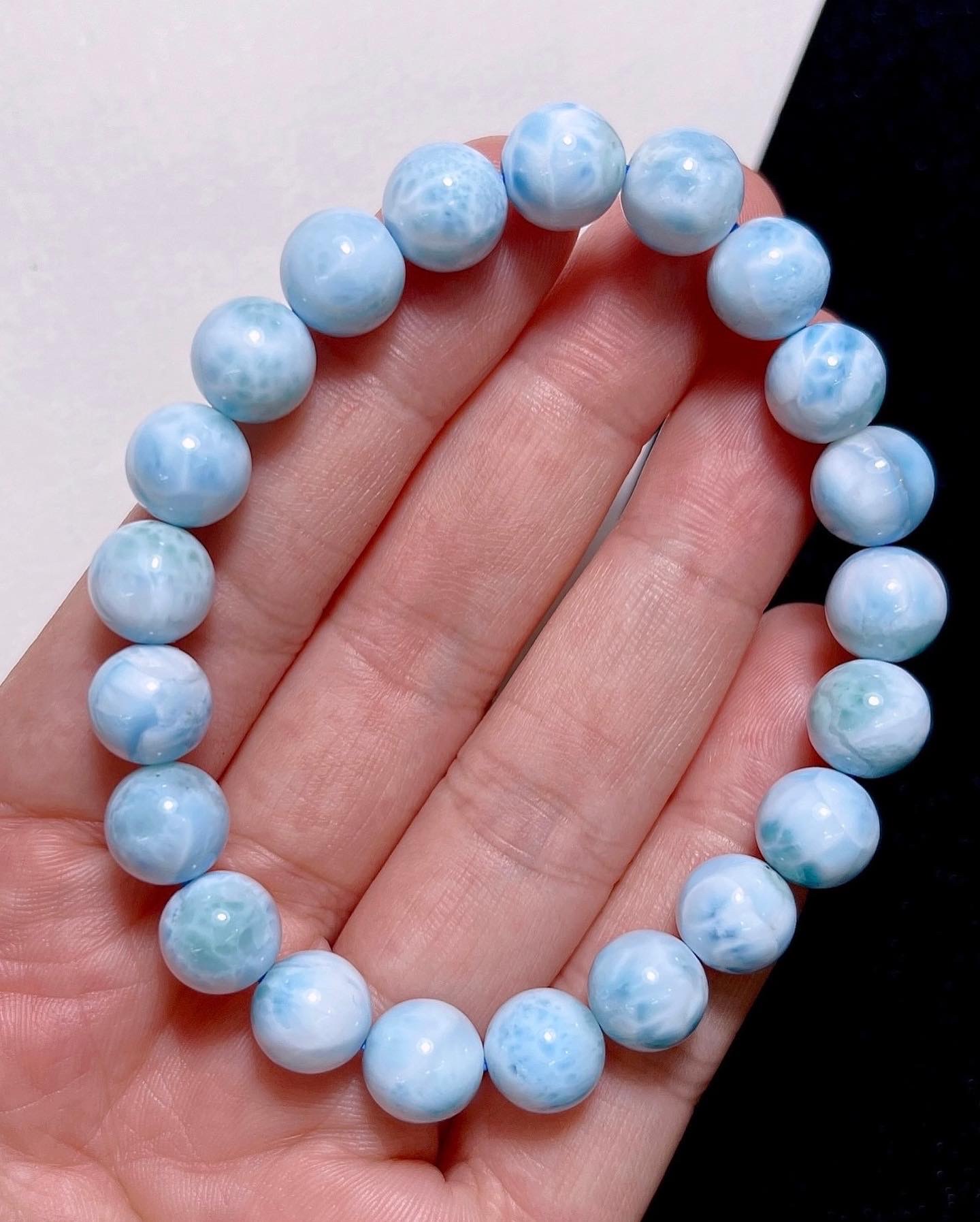 ลาลิมาร์ (Larimar) AAAA+ เนื้อเนียนไร้ตำหนิ ไม่ติดสีดำ ลายกระดองเต่าชัด