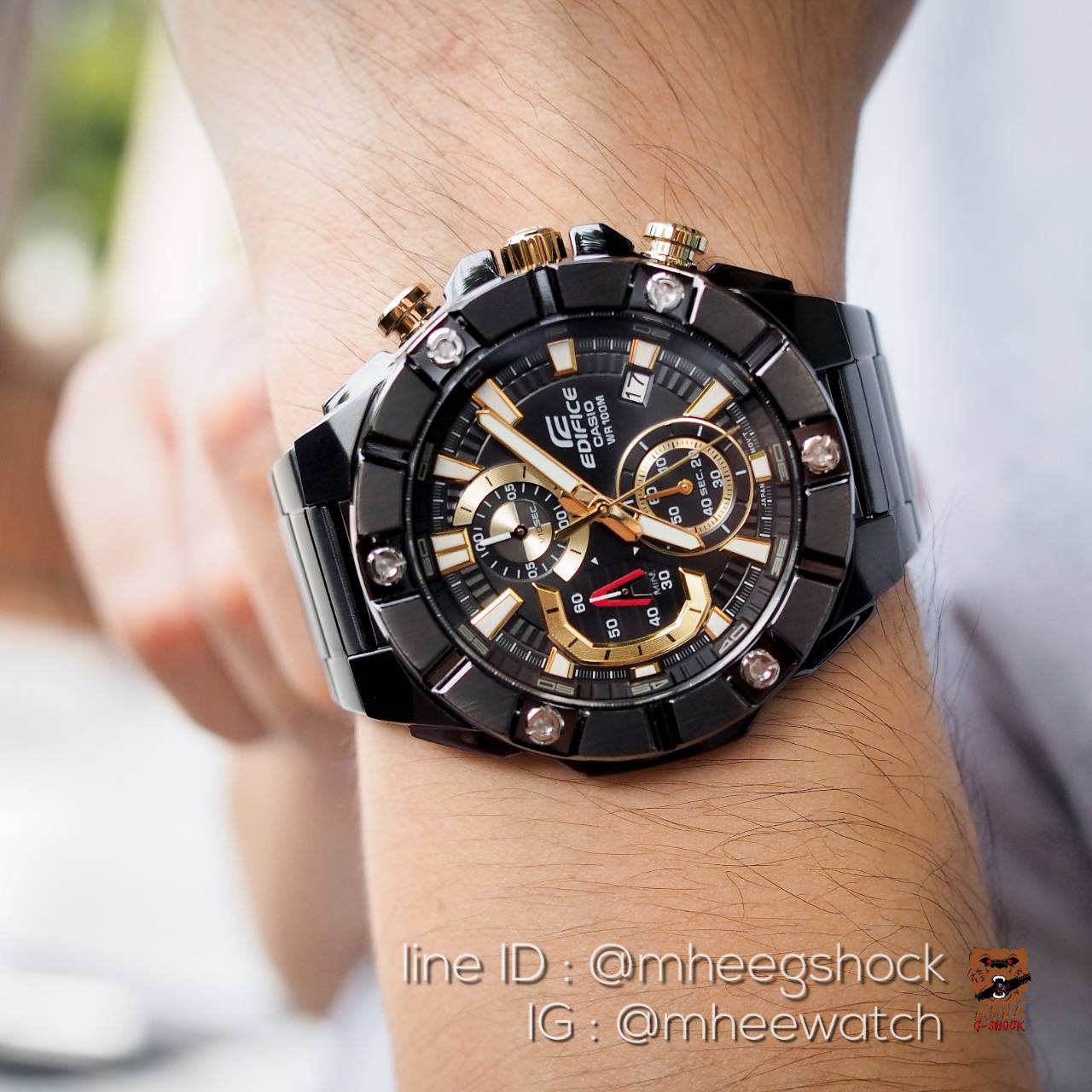 นาฬิกาคาสิโอ้ Edifice Steel ดำทอง ตัวฮิต ของแท้ 100% ประกันศูนย์ CMG