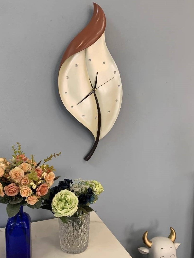 CT222C055 INTERY นาฬิกาใบไม้ Wall Clock Art นาฬิกาติดผนัง ไฟติดผนัง