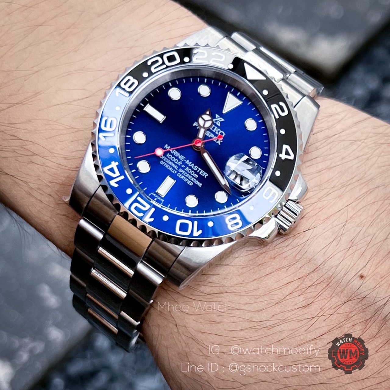 Seiko Mod BATMAN Deep Blue Oyster Strap New Arrival