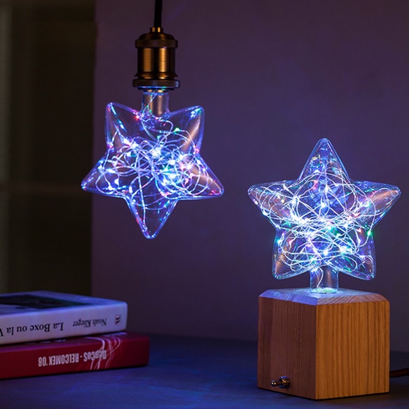 LED Fantastic Star-142 1W E27 RGB หลอดแอลอีดี รูปดาว เหมาะสำหรับตกแต่งห้อง ร้านอาหาร โรงแรม ให้แสงฟรุ้งฟริ้งสวยงาม ขนาด 1 วัตต์