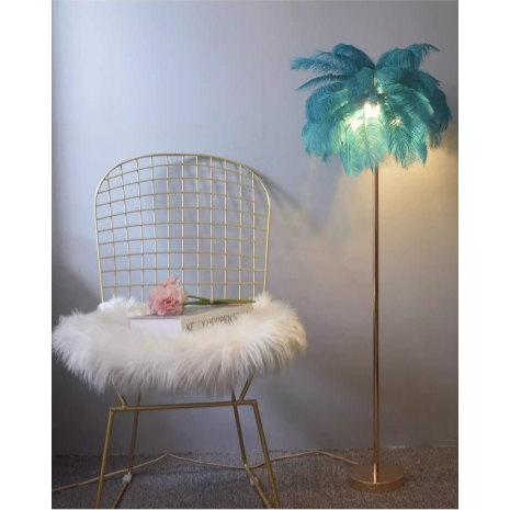 CT191A148 SOTMIA โคมไฟตั้งพื้นขนนกกระจอกเทศ โคมไฟแบบชาร์จไฟได้ Feather โต๊ะกาแฟ Lamp