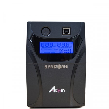 SYNDOME ATOM 850i-LCD UPS 850VA/480W, Stabilizer, LCD Display, Universal Socket 4 Outlet (ส่งฟรีทั่วประเทศ)