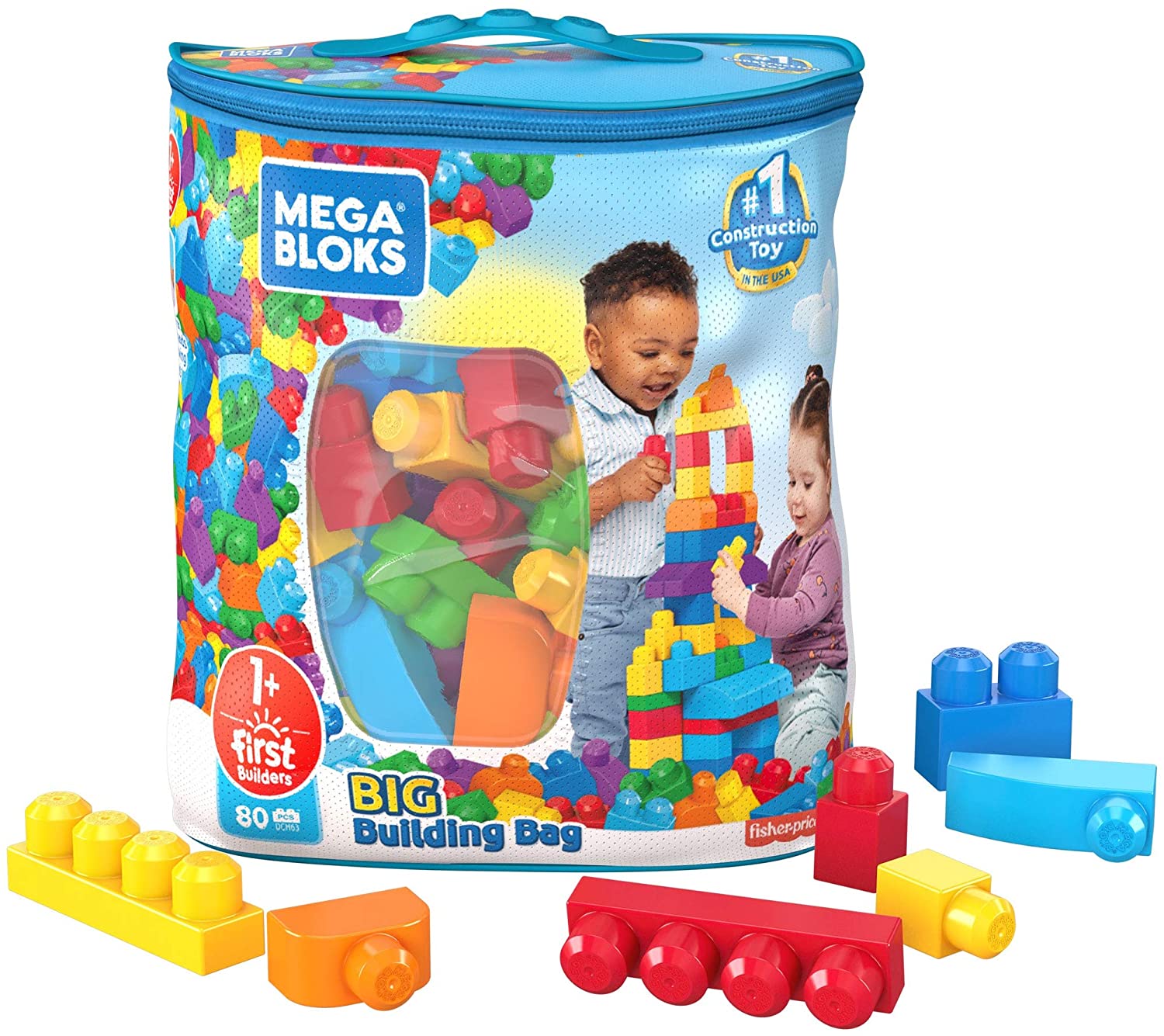 Mega Bloks First Builders Big Building Bag (80 PCS) บล็อคต่อสำหรับเด็กเล็ก