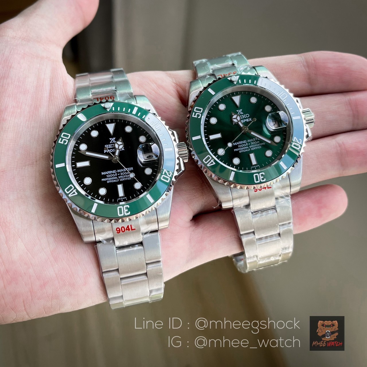 Seiko Modify Star Bucks Coffee & HULK หน้าปัดแบบใหม่สวยกว่าเดิมพรายน้ำสีฟ้า