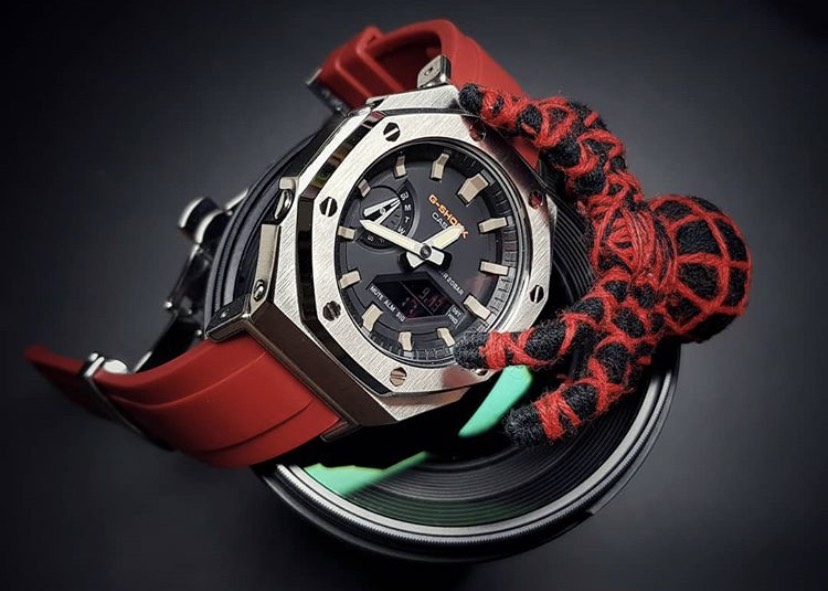 G-Shock Casioak Ap MetalสายRubber Butterfly Red Spider