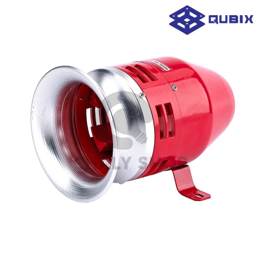 QUBIX MS-390 มอเตอร์ไซเรน (Motor Siren) IP44 115dB วัสดุอลูมิเนียมและเหล็ก สีแดง