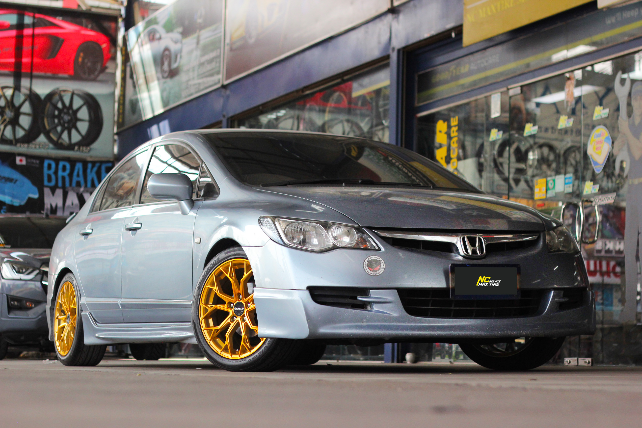 Honda Civic / NAYA ALPHA-3 / 17x7.5 5H114.3 ET40 / ล้อแม็กสีทองทั้งวง / Custom Color / ล้อแม็กขอบ17